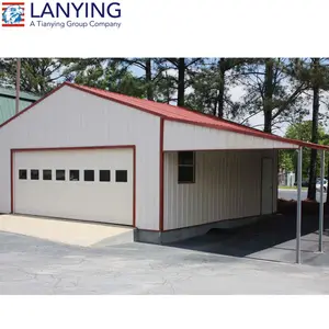 易组装金属车棚屋顶设计结构钢车库两层储物车库