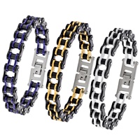 Bracelets unisexes en acier inoxydable plaqué or véritable, motif flèche tendance, pour vélo et moto, bijoux cadeau