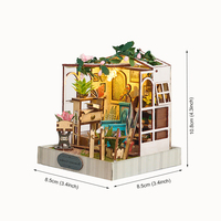IIECREATE DIY Puzzle Kayu 3D Kartun Mini Kerajinan Mainan Edukatif untuk Anak-anak Rumah Kaca Kemasan Kotak Warna-warni Layanan OEM ODM