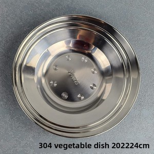 Yolecen 304 Stainless Steel Deep Dish Thickened Dumpling/Barbecue/Dinner/Rice <strong>Plate</strong> Household Modern Design Food Grade <strong>Metal</strong> - Product Image 2