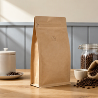 Sachet de café Doypack avec fermeture éclair, emballage plastique pour aliments, sacs personnalisés imprimés ISO9001