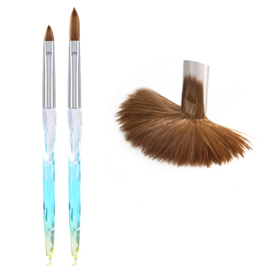 Pinceau <span class=keywords><strong>à</strong></span> ongles ovale NYKKA personnalisé 100% poils de Kolinsky, design cintré, manche en bois rouge, taille 6 # -20 #   Tailles pour l'acrylique professionnel pour nail art - Product Image 2