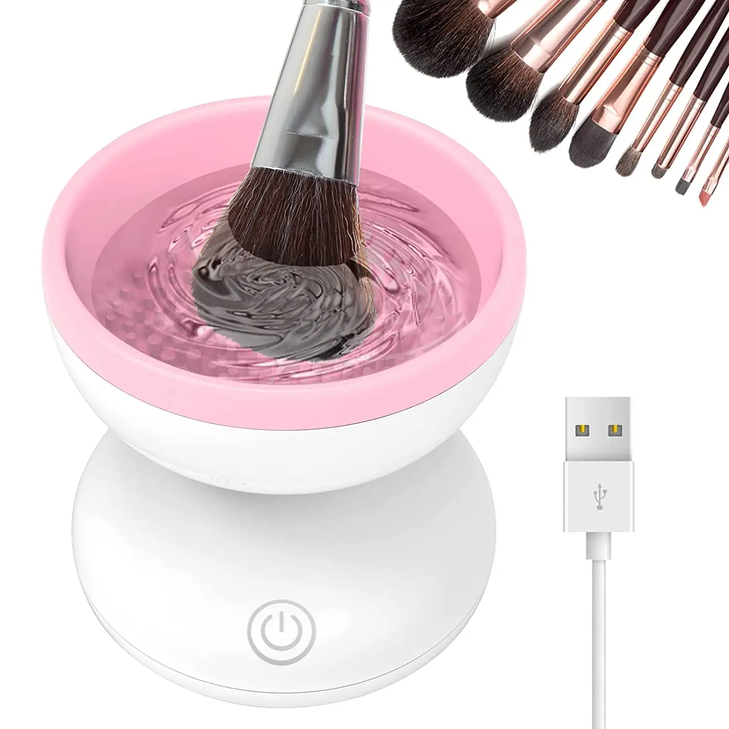 2024 laris perangkat kecantikan mesin pembersih kuas Makeup elektrik alat pembersih kuas Makeup USB otomatis portabel