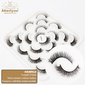 Abestyou – 10 paires de <span class=keywords><strong>cils</strong></span> <span class=keywords><strong>3d</strong></span> naturels 9-15mm, <span class=keywords><strong>volume</strong></span> russe, kit de <span class=keywords><strong>cils</strong></span> de cheveux humains, vente en gros, faux <span class=keywords><strong>cils</strong></span> - Product Image 2