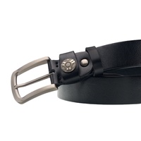 Ceinture pour homme Titancore, en cuir véritable monocouche durable, finition huilée, boucle en alliage solide, longueur réglable 4 cm, formelle