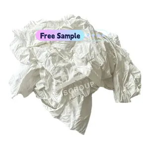 Stracci per t-shirt bianchi usati riciclati stracci per la pulizia del cotone macchina per la pulizia stracci per vestiti usati