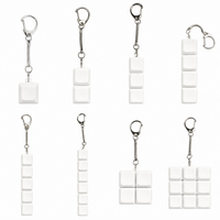 New Sublimation Blanks Keyboard Fidget Keychain DIY Keycap Stress Relief Decompression Button Finger Clicker for Office Gift
