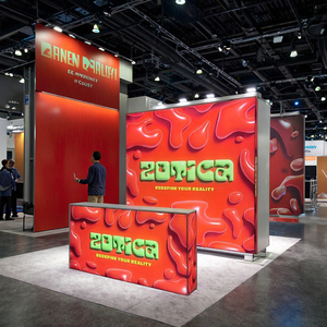 Tùy chỉnh xách tay LED hộp Đèn pop-up thiết kế Backlit quảng cáo hiển thị căng thẳng vải Backdrop cho triển lãm thương mại triển lãm nhuộm - Product Image 1