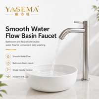 Robinet de lavabo en acier inoxydable à poignée unique, haut, finition brossée, vente en gros d'usine OEM ODM