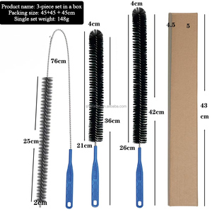 Kit <span class=keywords><strong>de</strong></span> nettoyage d'évent <span class=keywords><strong>de</strong></span> sèche-linge domestique Brosse à charpie mince pour enlever les peluches obstruées - Product Image 1