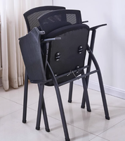 Chaise pliante en tissu avec tableau d'écriture intégré pour salles de conférence et formation au bureau Design pliable