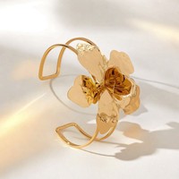 Gelang Bunga Berlapis Emas Model Besar untuk Wanita
