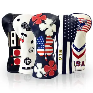 Custom Golf Head Covers PU Leather Driver Wood Club Covers Golf Headcovers