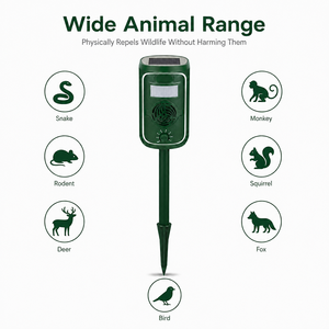 Répulsif Solaire Ultrasonique CE RoHS avec Capteur de Mouvement PIR, Chasseur de Taupes Électronique à 7 Niveaux, Étanche pour Extérieur, OEM - Product Image 1