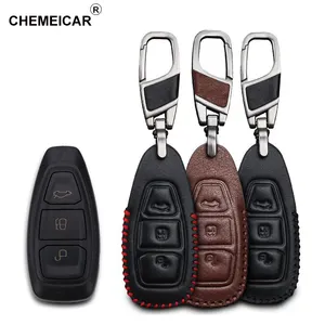 Best Sale Leather Remote Smart Car Key Case Cover For Ford Focus 2 3 Fiesta MK2 MK3 MK7 MK4 Key Holder Key Parts Skin Shell