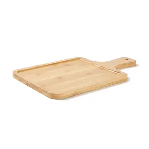 Planche à découper carrée personnalisée pour la cuisson du fromage et du vin Plateau rond en bois avec poignée Planche à découper en bambou avec gouttière