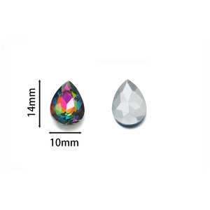 Glass Teardrop Rhinestones 10x14mm Flat Back Colorful Bling For Nail <b>Art</b> Diy <b>Accessories</b> Wholesale - Product Image 2