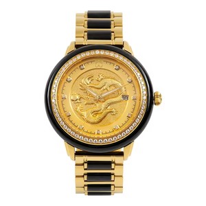 Montres automatiques pour couple en jadéite naturelle avec lunette diamantée, affichage de la date, étanches 5 ATM, tendance, pour le dropshipping - Product Image 1