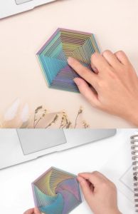 Thiết kế mới <span class=keywords><strong>3D</strong></span> in Nhựa Fractal Thần Tài hình lục giác căng thẳng cứu trợ cà rốt tháp đồ chơi - Product Image 6