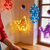 Neue LED Weihnachts-Dekorationsbeleuchtung Stern-und-Mond-Schloss Kamel Saugnapf-Fensterlaterne 20cm 100 Stunden