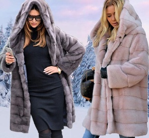 Manteau d'hiver pour femmes, manteau en fourrure pour femmes, <span class=keywords><strong>veste</strong></span> longue à capuche, <span class=keywords><strong>veste</strong></span> ample épaisse et chaude en fausse fourrure, parka grande taille - Product Image 1