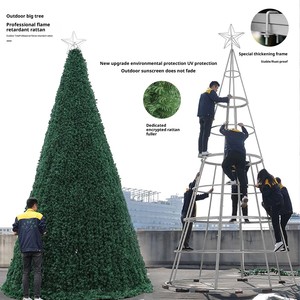 Premium grote kerstboom met stevige standaard en ingebouwde verlichting Luxe kunstkerstboom en decoraties - Product Image 5