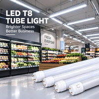 MIC T8 LED Tüp Ampul Yüksek ETL DLC CE RoHS Sertifikalı Süpermarket Perakende Mağazası Bakkal Raf Vitrini Aydınlatması 18W 22W
