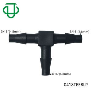 5-5 мм колючий 3-портовый T-образный коллектор T-образный фитинг трубы черный PP 3-ходовой тройник 3/16 "соединитель для шланга - Product Image 2