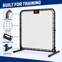 Filet de rebond portable multi-sports avec cadre en acier pliable pour l'entraînement au football, au baseball, au golf, en intérieur et en extérieur