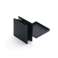 Boîte cadeau pliante carrée haut de gamme en carton, avec couvercle rabattable et fond de rangement, gaufrage noir et vert, couleur unie