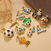 Nouveau Pendentif Trophée Coupe du Monde de Football 2026 en Zircon, Breloques Sportives en Acier Inoxydable 18K PVD pour les Fans de Football, Fabrication de Bijoux et Porte-clés