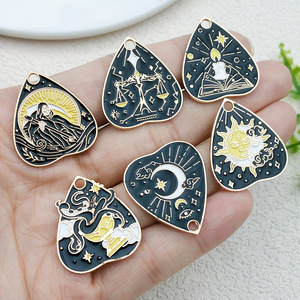 Pendentif Cœur Multicolore en Alliage de Zinc, Breloque Carte de <span class=keywords><strong>Tarot</strong></span> Soleil pour Fabrication de Bijoux DIY (Colliers, Bracelets, Boucles d'Oreilles, Porte-clés) - Product Image 2