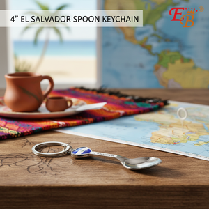 4\" EL SALVADOR SPOON KEYCHAIN 300PCS 25DZ/CS Premium Crystal <b>Key</b> <b>Chains</b> - Product Image 3