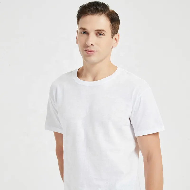 Oem 로고 남자의 보통 공백 백색 면 t-셔츠 100% 년 면 160gsm 벌금 면 짧은 소매 SML 5XL 에 0.99USD