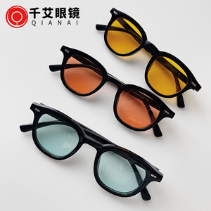 Lunettes de soleil sur le thème de l'océan, monture ronde noire, protection UV400, unisexe, monture en PC, type de lentille AC, 3 pare-soleil - Product Image 2