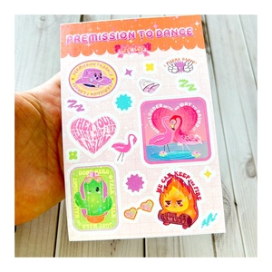Low MOQ Promotional Various Colors Adhesive Decorative Stickers Waterproof Star Finish Kiss Cut Vinyl Stickers Sheet for Kids