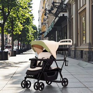 2 bambini con cintura di sicurezza a cinque punti possono sedersi e sdraiarsi <span class=keywords><strong>passeggino</strong></span> pieghevole per neonati - Product Image 2