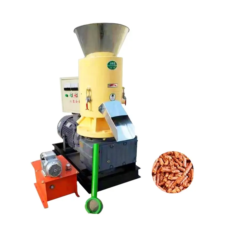 Trituradora Oem de alimentación animal de pellets de madera con molino de martillo peletizador combinado Fabricación de pellets todo en una máquina para producir biomasa