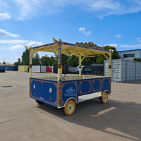 Carrito de Comida Móvil Eléctrico Vintage Personalizado, Camión de Comida Eléctrico para BBQ, Kebab, Café, Cerveza, Helados