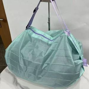 Bolso de compras de nailon plegable portátil de gran capacidad al por mayor, bolsa de almacenamiento de comestibles reutilizable y lavable, venta al por mayor de la - Product Image 6