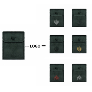 Eastsunshine Vente chaude OEM Logo personnalisable Pochette à bijoux à pression Haute qualité Noël Luxe Pochette à bijoux en velours avec estampage or - Product Image 5