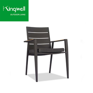 Balcone esterno ristorante mobili in alluminio sedia da giardino bistrot sedie in metallo bracciolo teak sedie da pranzo <span class=keywords><strong>patio</strong></span> - Product Image 3