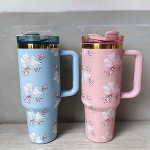 Taza de Café Clásica en Existencia, Vasos Térmicos de Acero Inoxidable 304, Vaso Aislado con Tapa y Pajita, Vaso de 40 oz con Asa - Product Image 3