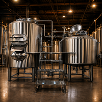 Système de brasserie automatique complet Tonsen, cuve de fermentation à double enveloppe SUS304, équipement de brassage clé en main, certifié CE PED.