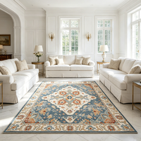 Low-Pile-Teppich für den Eingang Wohnzimmer Persian Distressed Entry Rug Bohemian Faux Wool Indoor Accent Rug