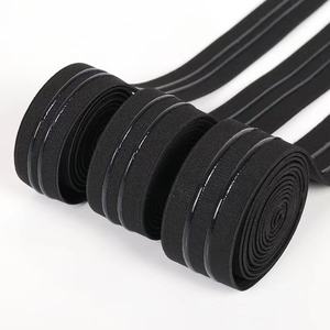 Fascia elastica alta elastica in bianco e nero <span class=keywords><strong>2</strong></span> fettuccia antiscivolo in Silicone diritta per ginocchiere sportive con nastro antiscivolo in gomma a goccia - Product Image 1