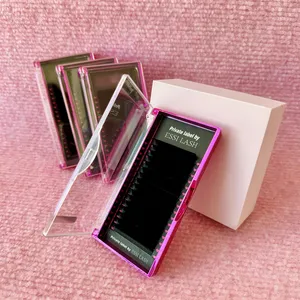 Wholesales Soft Silk Eyelash Extensions Sample Clear Lash Trays Vendor Private Label Volume Extensions