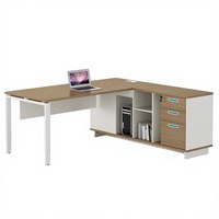 Bureau d'angle moderne extensible en bois avec design convertible et structure en alliage d'aluminium pour usage commercial et domestique