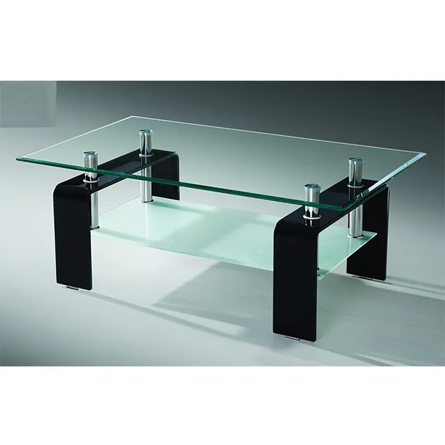 Hot Sell Coffee Table Modern Tempered Glass Center Table Black Table