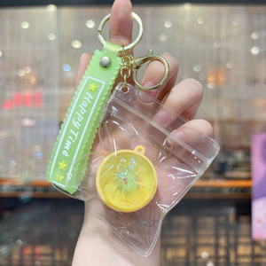 Wholesale Light Up Glitter Crystal Squishy Bun <b>Keychain</b> Transparent Squeeze Stress Relief Fidget Toy Bag Pendant Kids Party Gift - Product Image 5